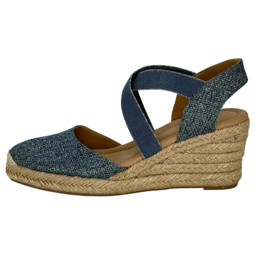 Easy Spirit Meza2 Gold Shimmer Womens Wedge Sandals Size 9M - Picture 3 of 13